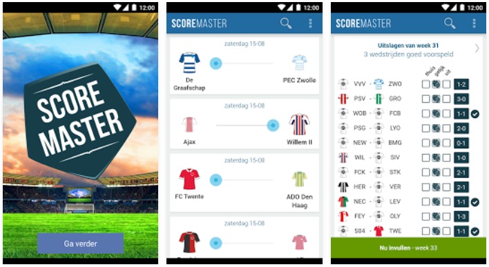 ScoreMaster voetbal app