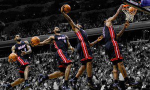 Basketbal 2016 NBA finale Cleveland Cavaliers LeBron James Dunk